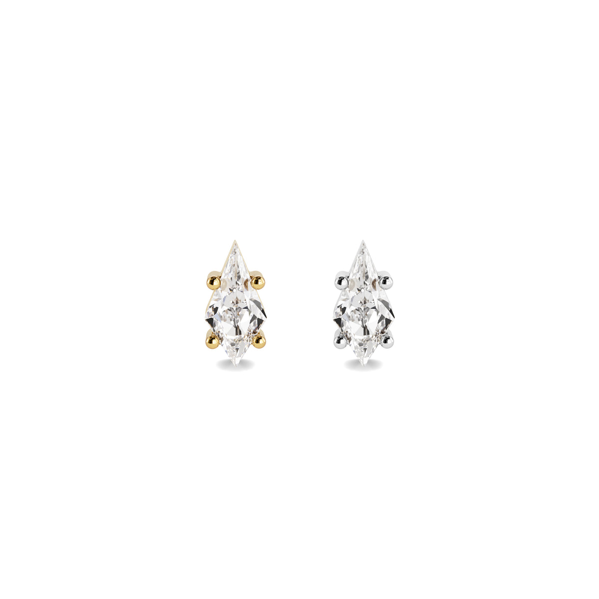 14K Gold Kite Cut Diamond Threadless End