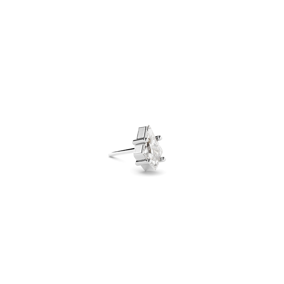 14K Gold Kite Cut Diamond Threadless End