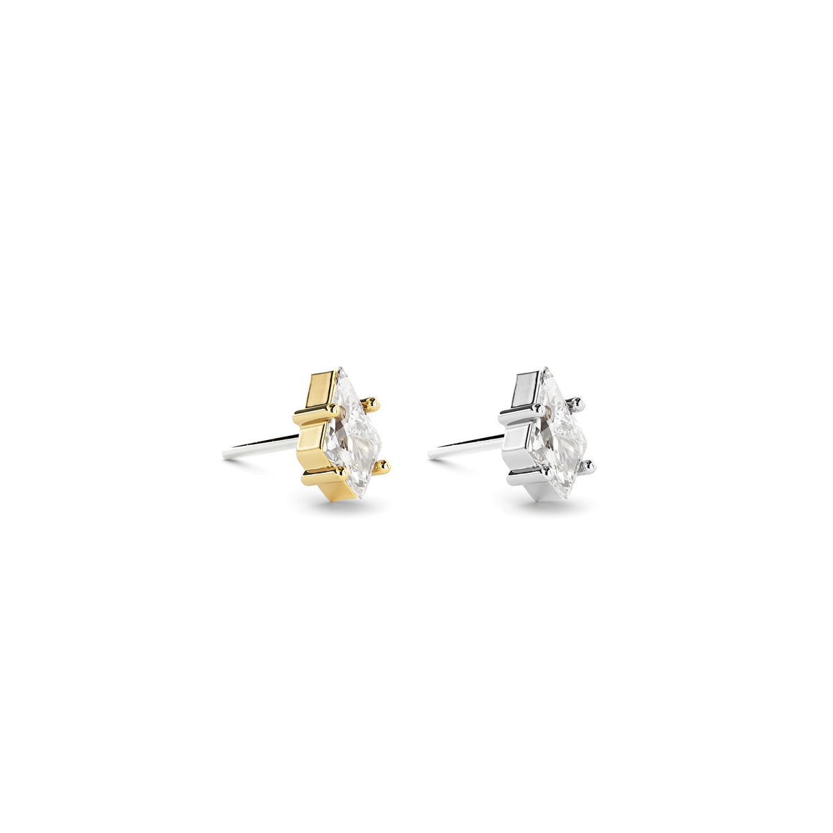 14K Gold Kite Cut Diamond Threadless End