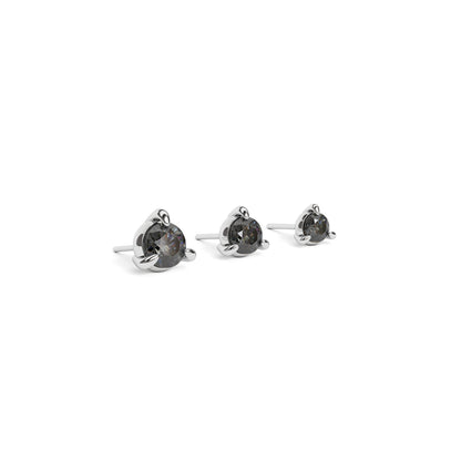 14K Gold 3-Prong Black Diamond Threadless End
