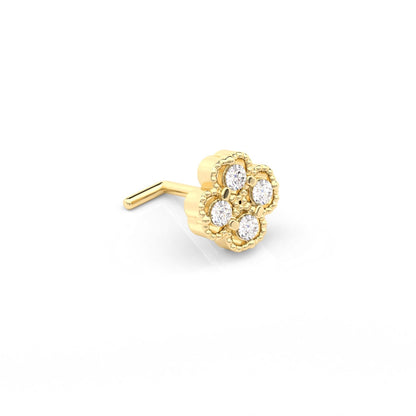 14K Gold Diamond Nose Stud