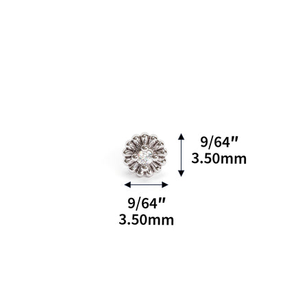 14K Gold Diamond Abstract Floral Stud