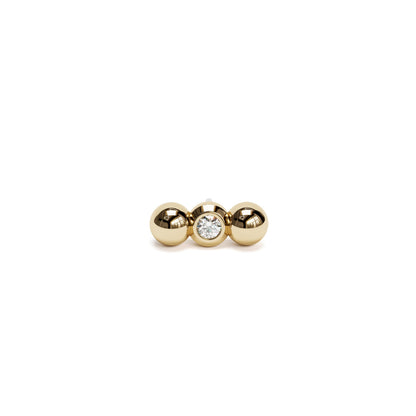 14K Gold Tiny Diamond Climber Stud
