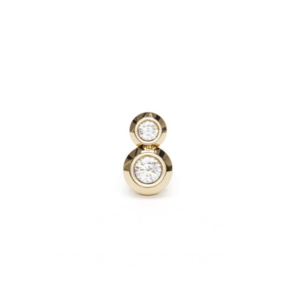 14K Gold Duo Diamond Stud