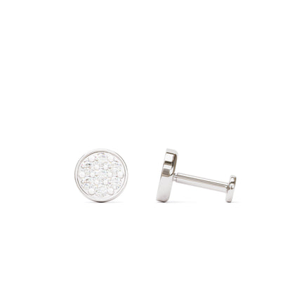 14K Gold Diamond Cluster Circle Stud