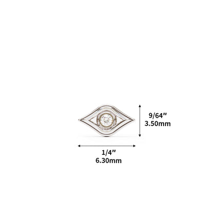 14K Gold Diamond Evil Eye Stud