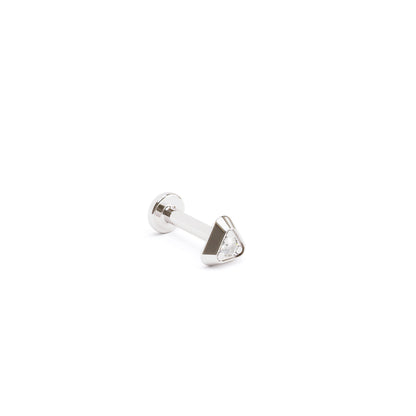 Tiny 14K Gold Diamond Triangle Stud