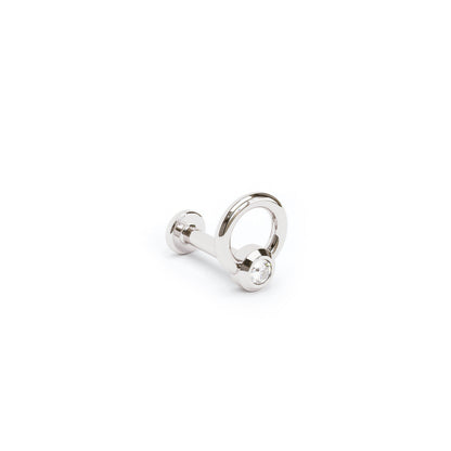 14K Gold Bezel-Set Diamond Open Circle Stud