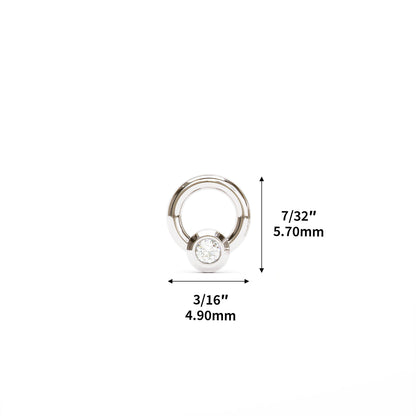 14K Gold Bezel-Set Diamond Open Circle Stud