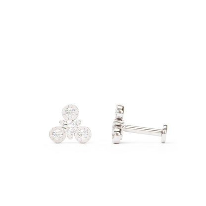 14K Gold Diamond Wheel Stud