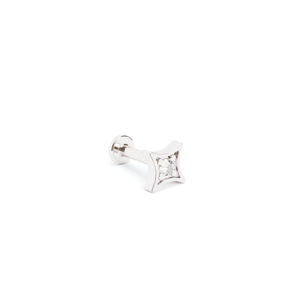 14K Gold Diamond Starburst Stud