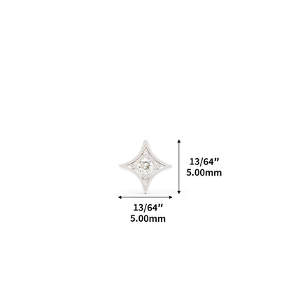14K Gold Diamond Starburst Stud
