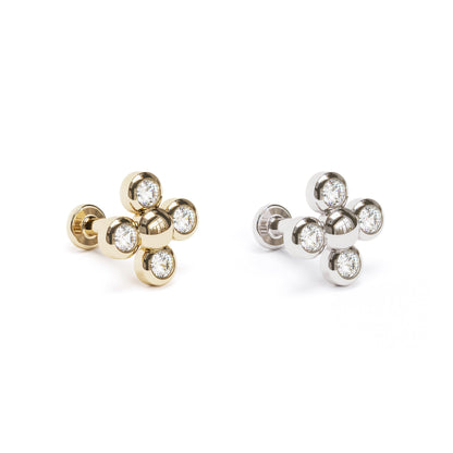 14K Gold Bezel-Set Diamond Stud