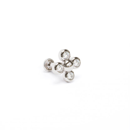 14K Gold Bezel-Set Diamond Stud