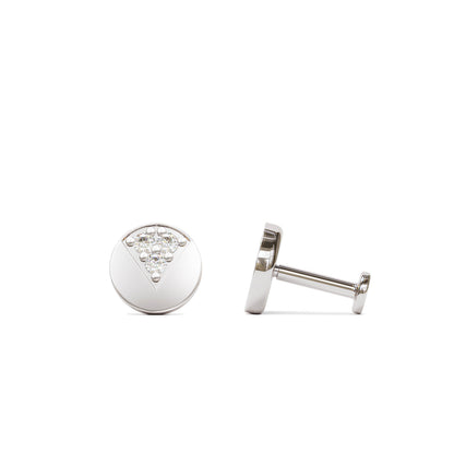 14K Gold Diamond Circle Stud