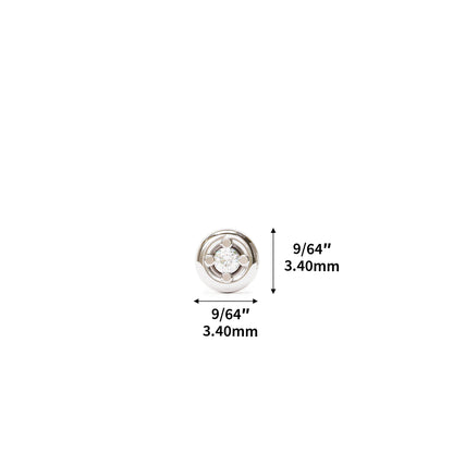 14K Gold Diamond Solitaire Stud