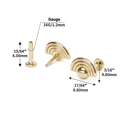 14K Gold Rainbow Stud