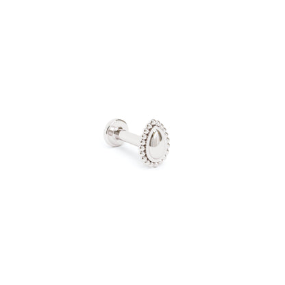 14K Gold Beaded Teardrop Stud