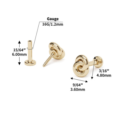 14K Gold Infinity Knot Stud