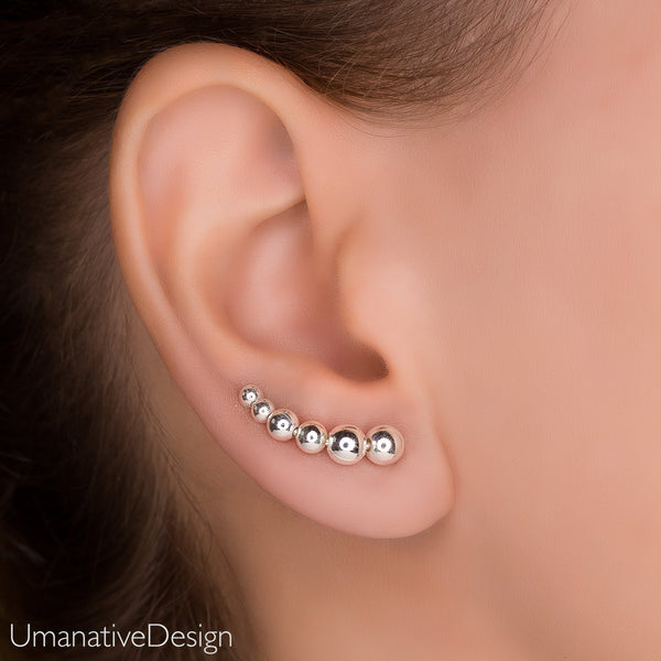 Diamond Climber Helix Piercing Creeper Stud Earring Curved 