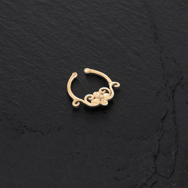 Gold Flower Fake Septum Ring