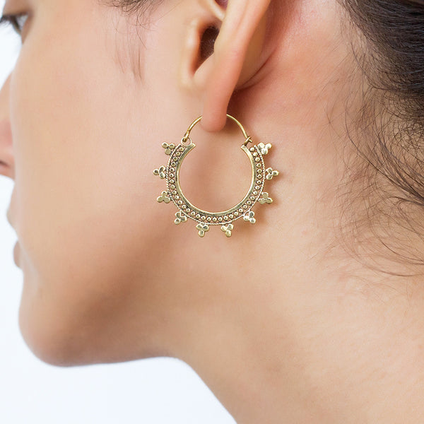 tribal brass earrings